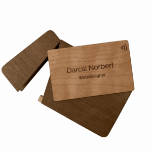 Egyedi NFC Fa Névjegykártya és Tartódoboz